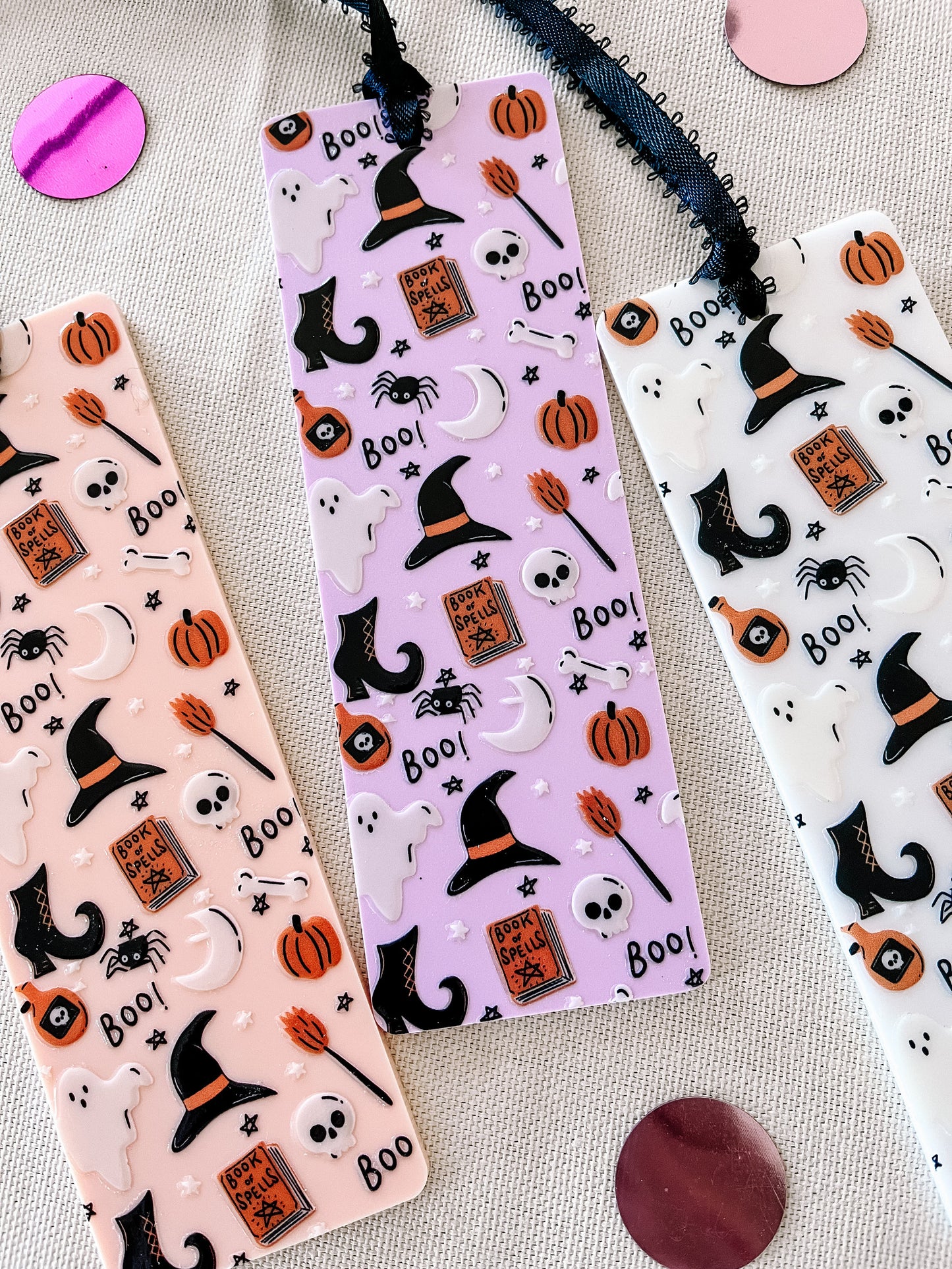 Ghost & Witch Bookmark – Spooky Cute Acrylic Halloween Bookmark