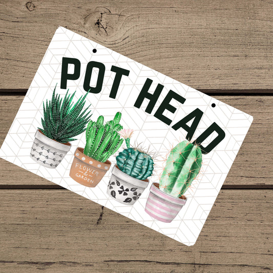 Flower Garden Sign – Outdoor Pot Head Sign, Funny Garden Décor, Gift for Gardener, Patio or Succulent Lover