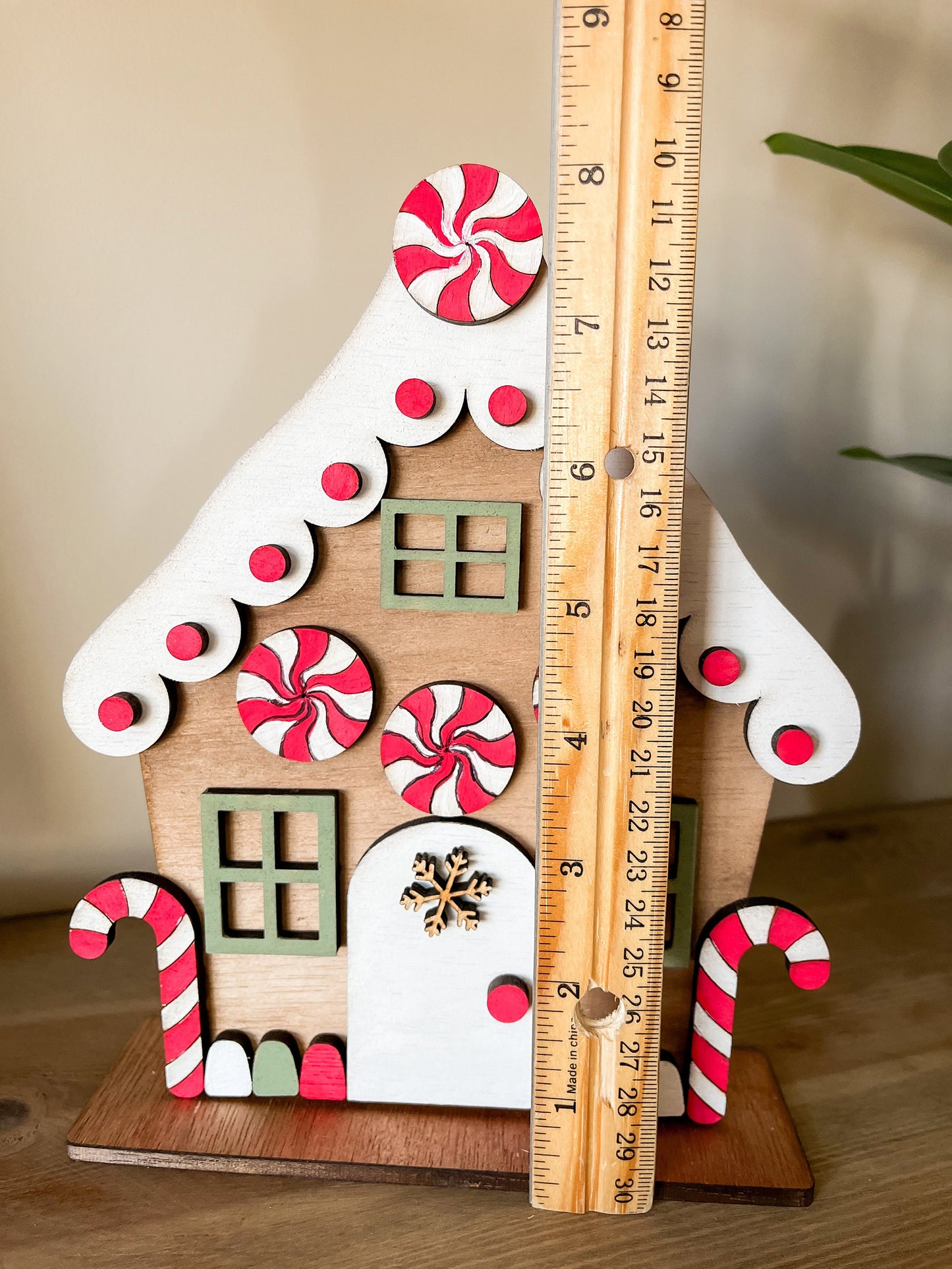 Christmas DIY Gingerbread House Kit - Candy Canes – Paint & Assemble Holiday Craft Set for Kids & Adults