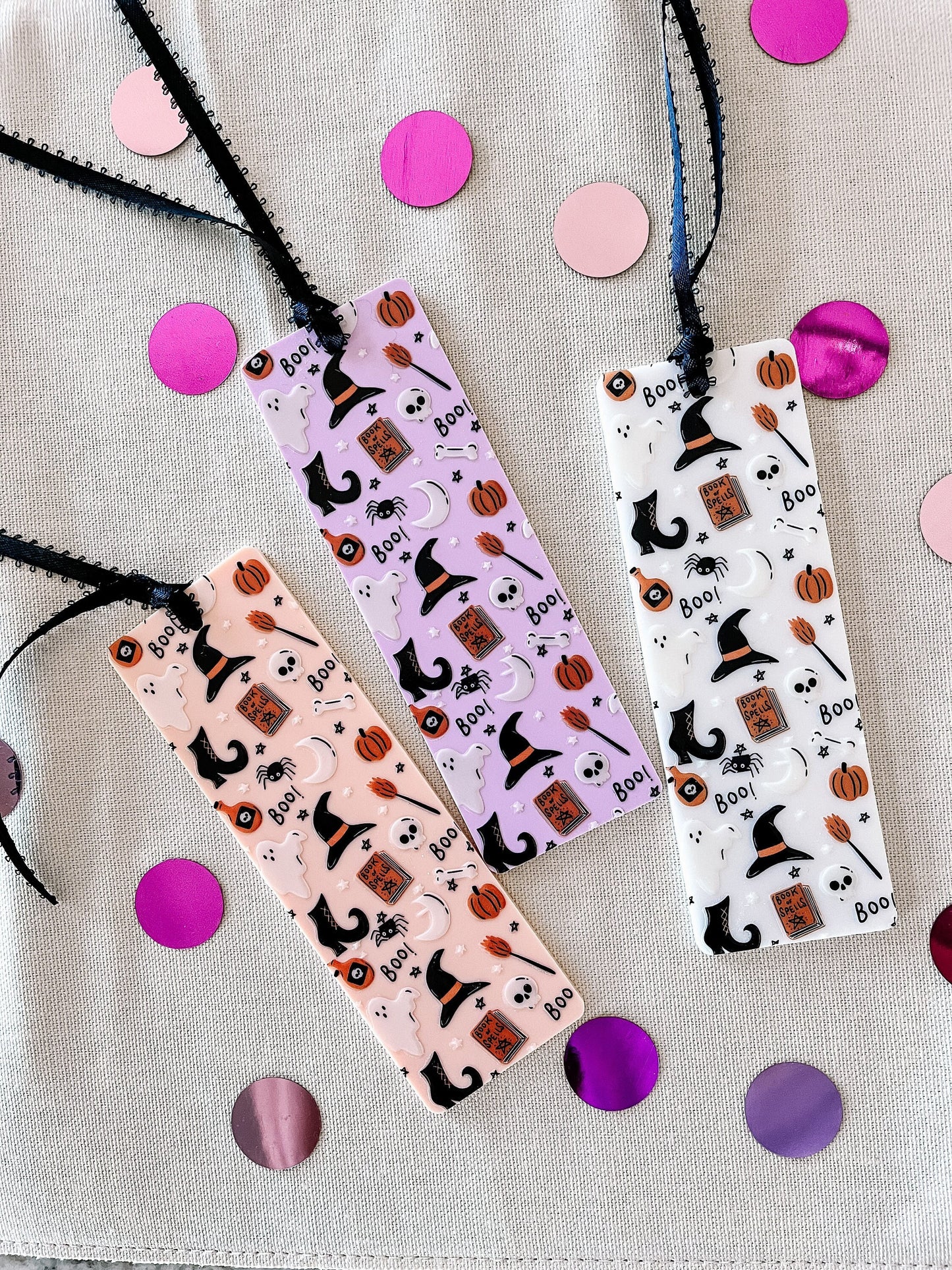 Ghost & Witch Bookmark – Spooky Cute Acrylic Halloween Bookmark