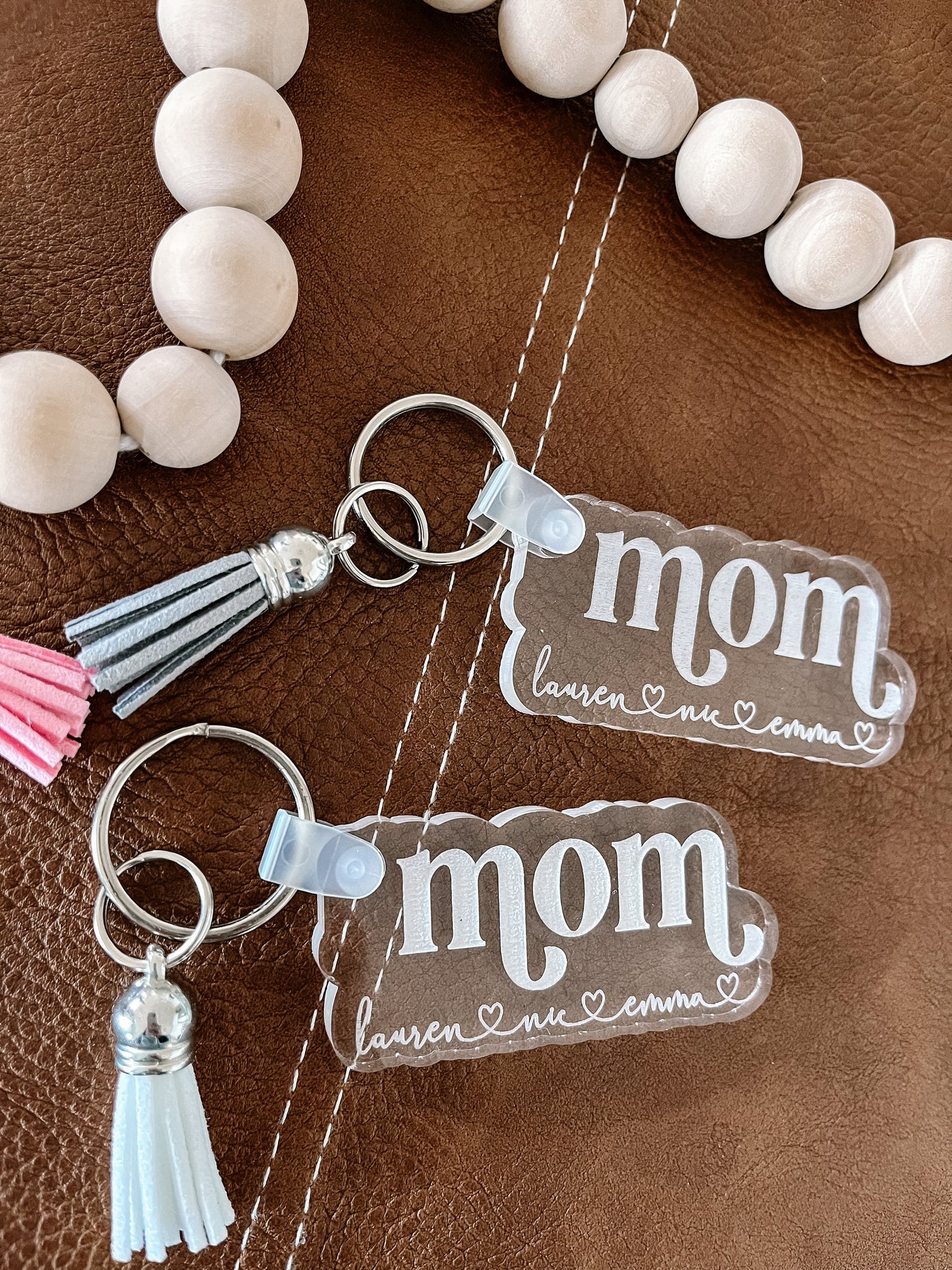 Mama Keychain with Kids’ Names – Personalized Acrylic Keychain Gift for Mom