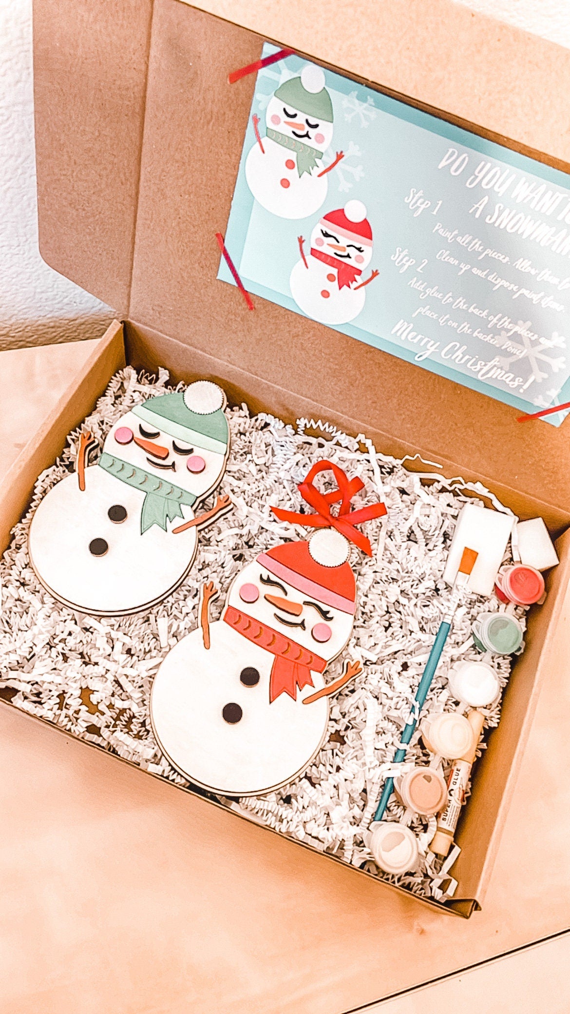 DIY Snowman Ornament Kit – Christmas Painting & Craft Set