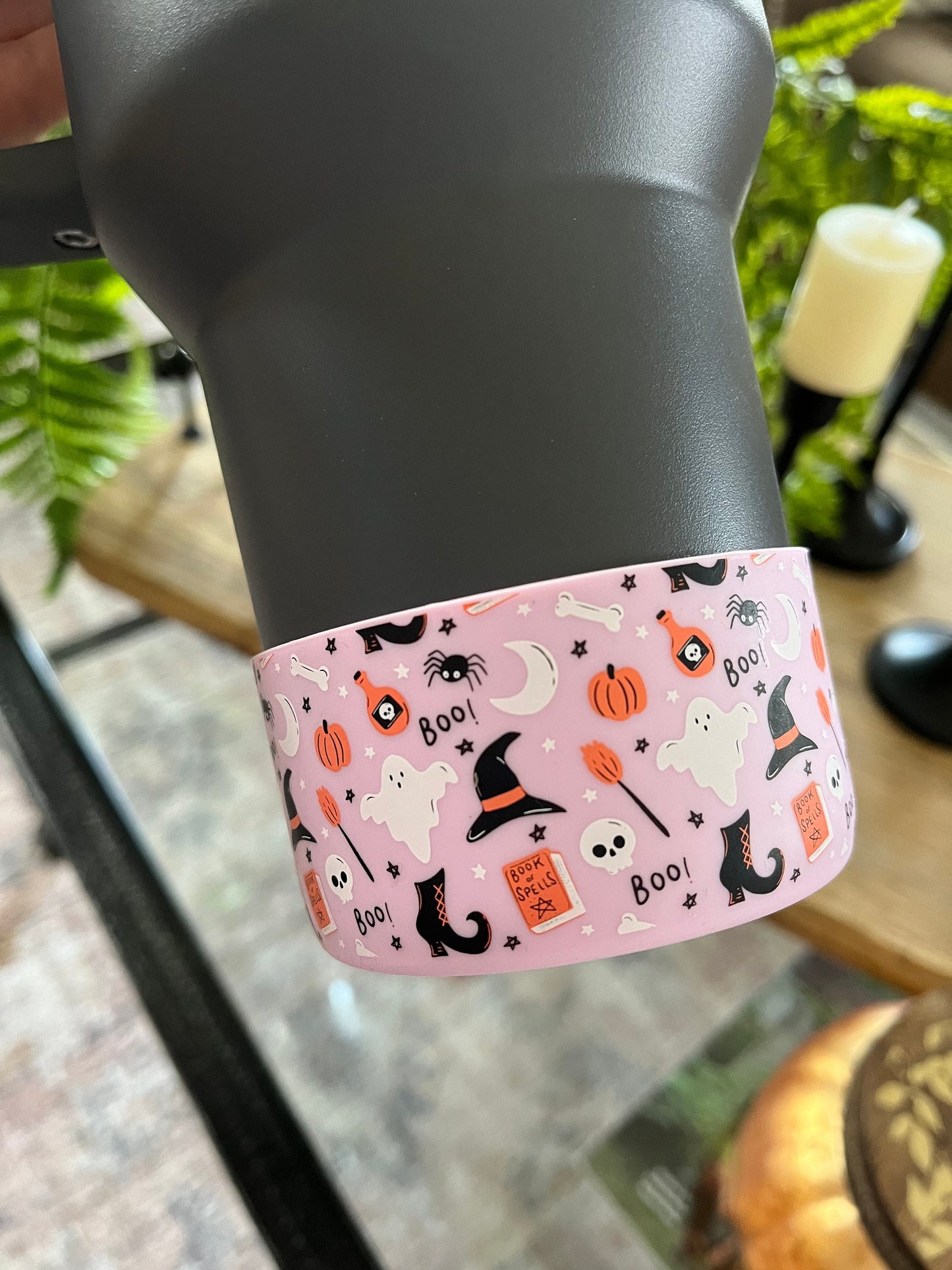 Spooky Cute Pink Halloween Tumbler Boot - Ghosts, Witches & Pumpkins | fits 20 oz 30 oz 40 oz water bottle and tumblers