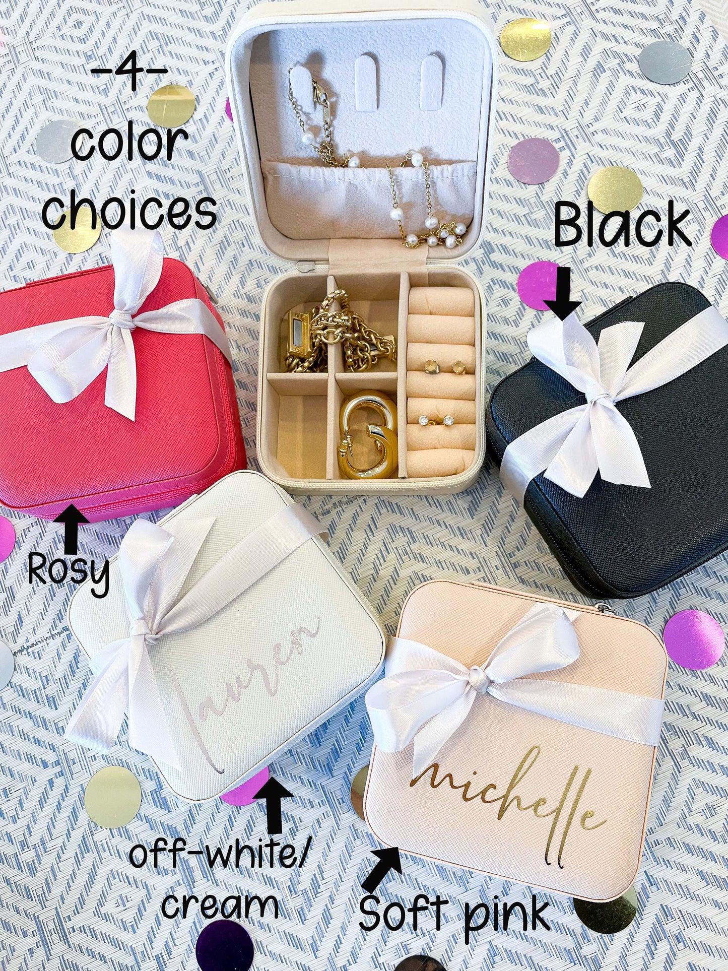 Personalized Travel Jewelry Box – Bridesmaid Gift & Jewelry Organizer
