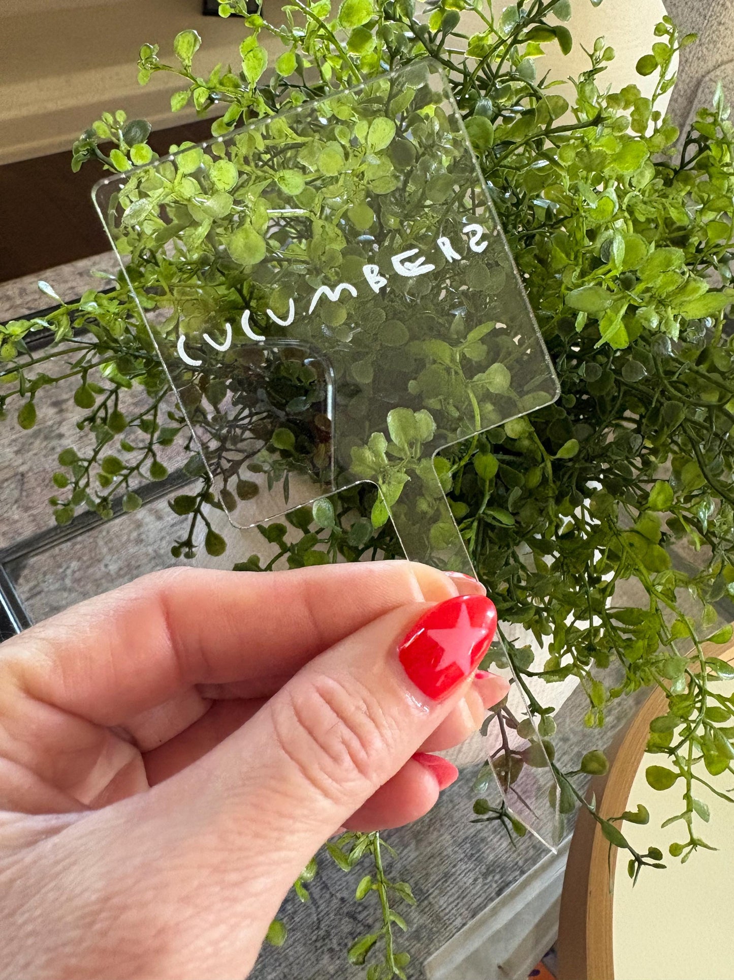 Custom Handwriting Acrylic Plant Stake – Personalized Gift for Mom, Dad, or Grandma