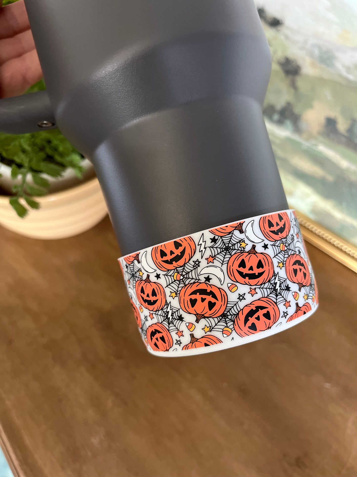 Spooky Retro Pumpkin Halloween tumbler boot | fits 20 oz 30 oz 40 oz water bottle and tumbler