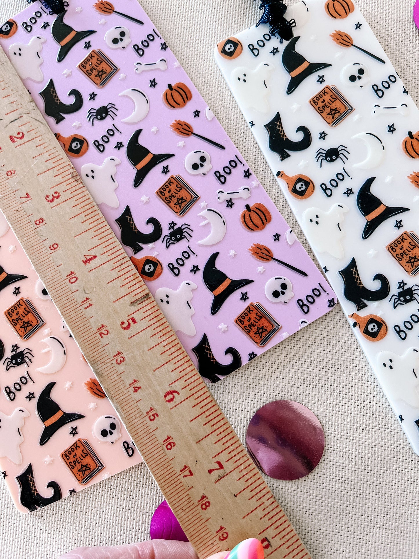 Ghost & Witch Bookmark – Spooky Cute Acrylic Halloween Bookmark