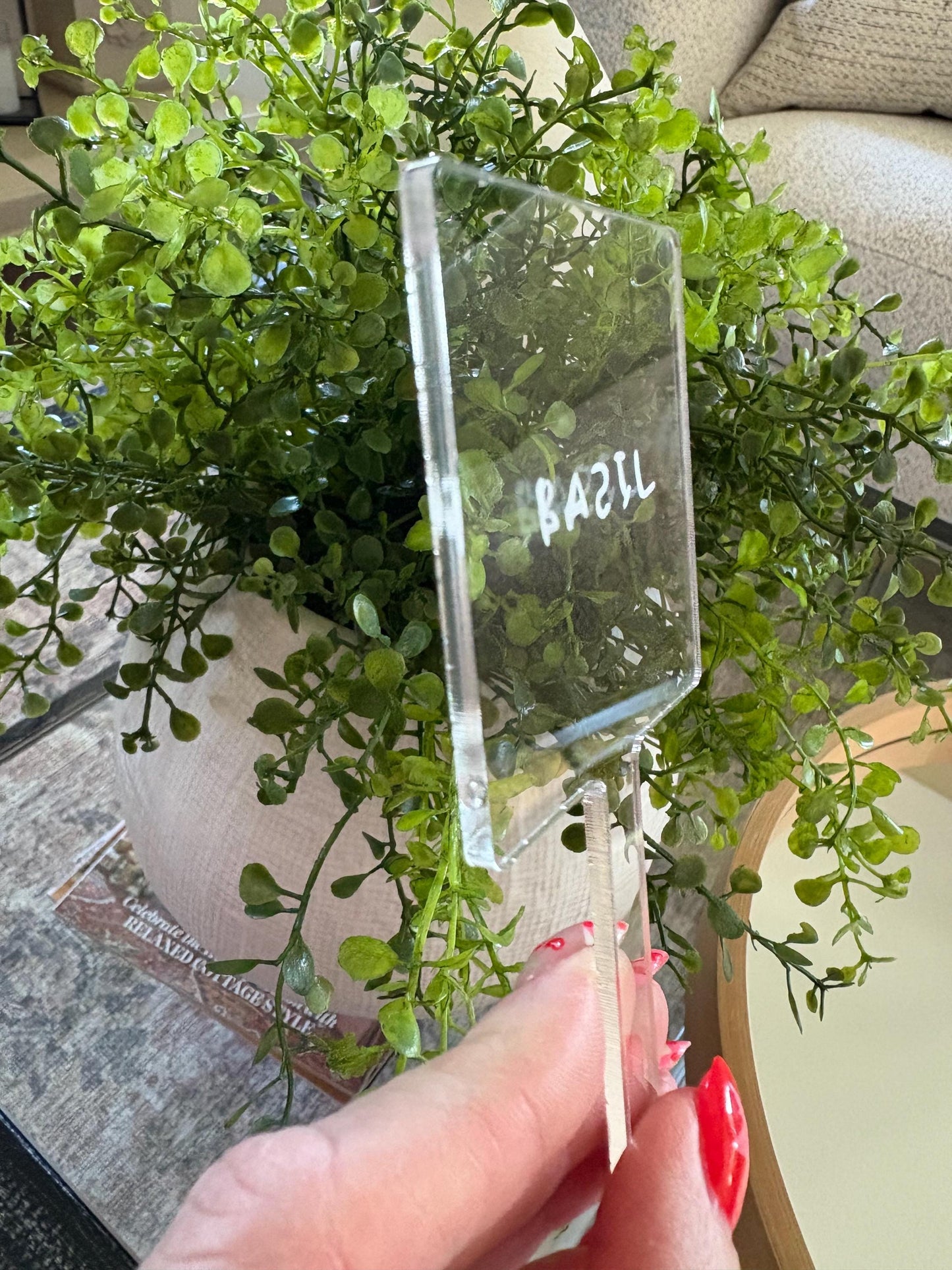 Custom Handwriting Acrylic Plant Stake – Personalized Gift for Mom, Dad, or Grandma
