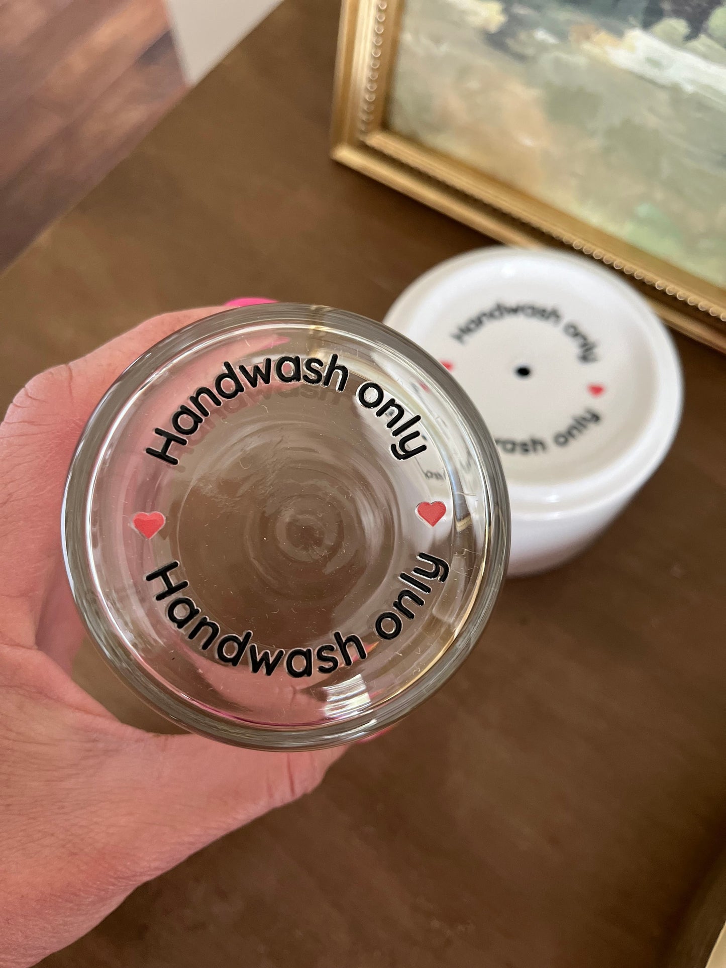 UV DTF Cup Care Stickers - ♥️ With Hearts ♥️ – Hand Wash Only Labels (10–50 Pack)