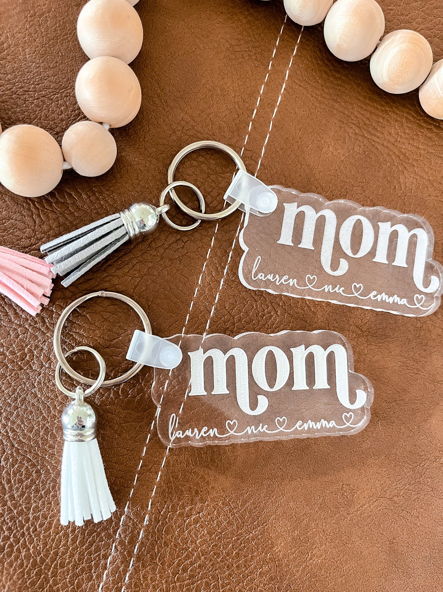 Mama Keychain with Kids’ Names – Personalized Acrylic Keychain Gift for Mom