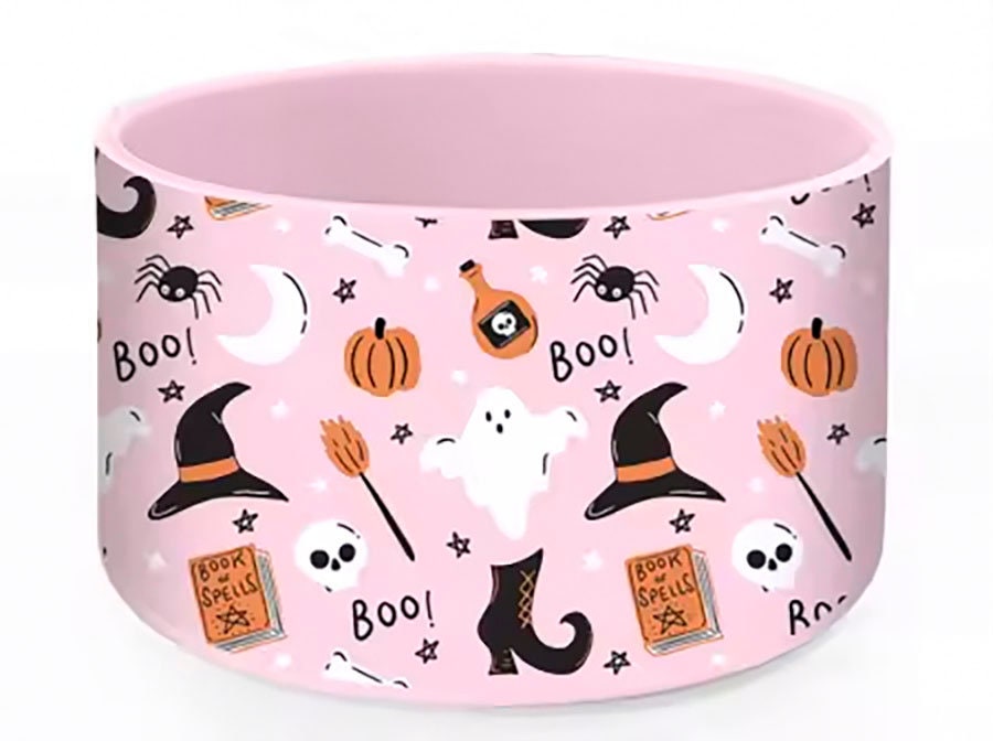 Spooky Cute Pink Halloween Tumbler Boot - Ghosts, Witches & Pumpkins | fits 20 oz 30 oz 40 oz water bottle and tumblers