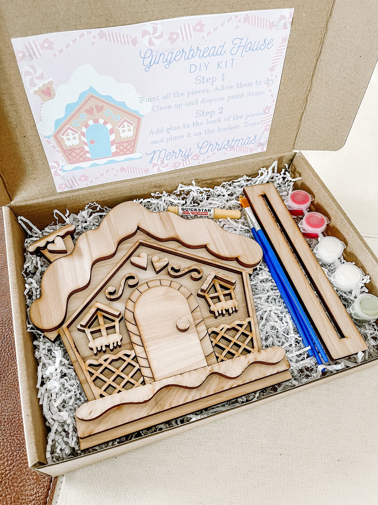 Christmas DIY Gingerbread House Kit – Fun Holiday Craft & Ornament Painting Kit