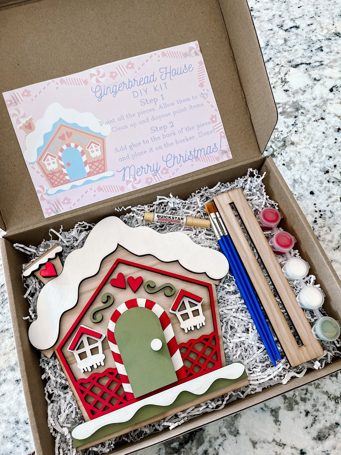 Christmas DIY Gingerbread House Kit – Fun Holiday Craft & Ornament Painting Kit