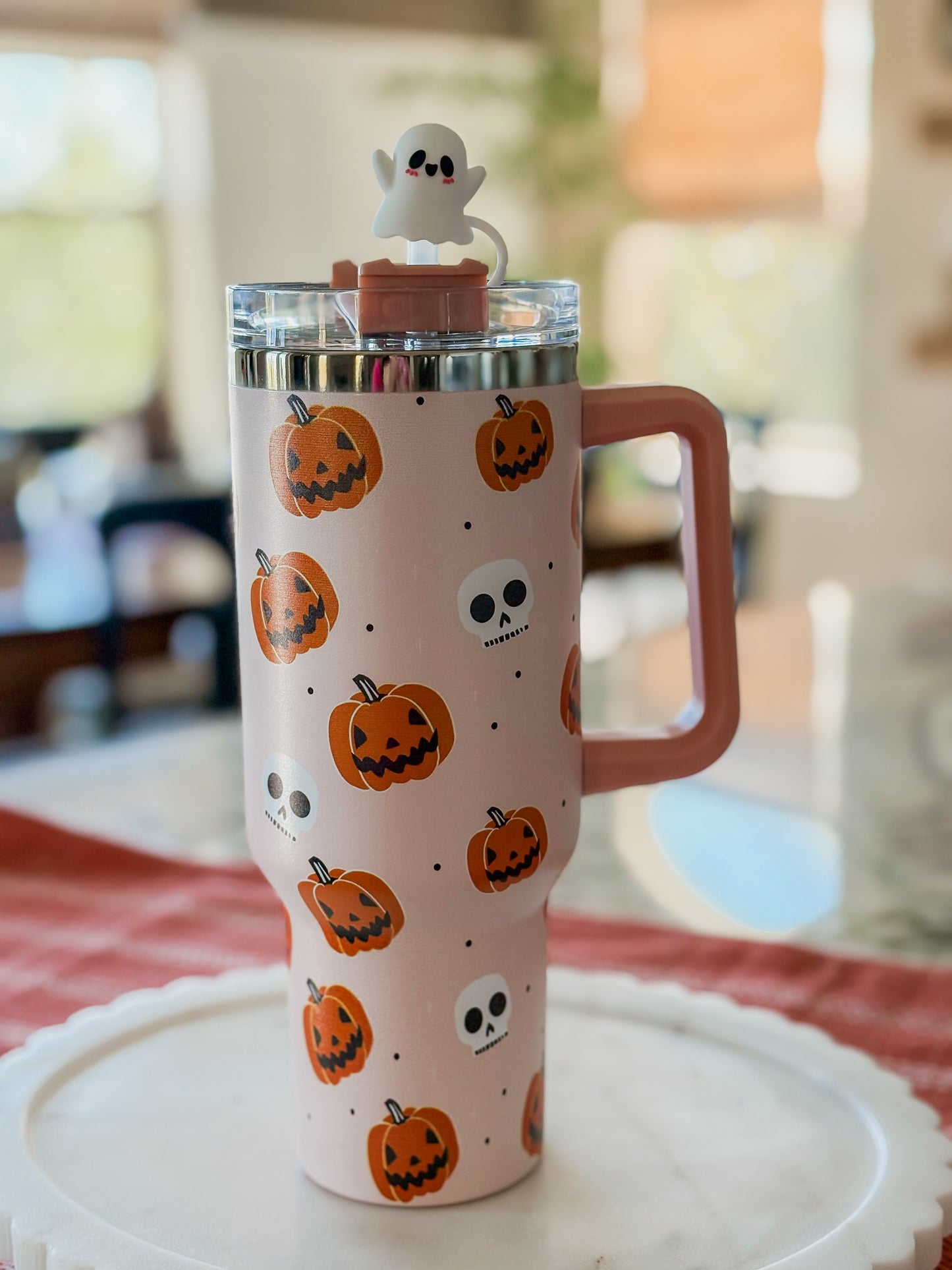 Halloween Straw Toppers - Cute Bat, Pumpkin, Jack-o-Lantern and Ghost