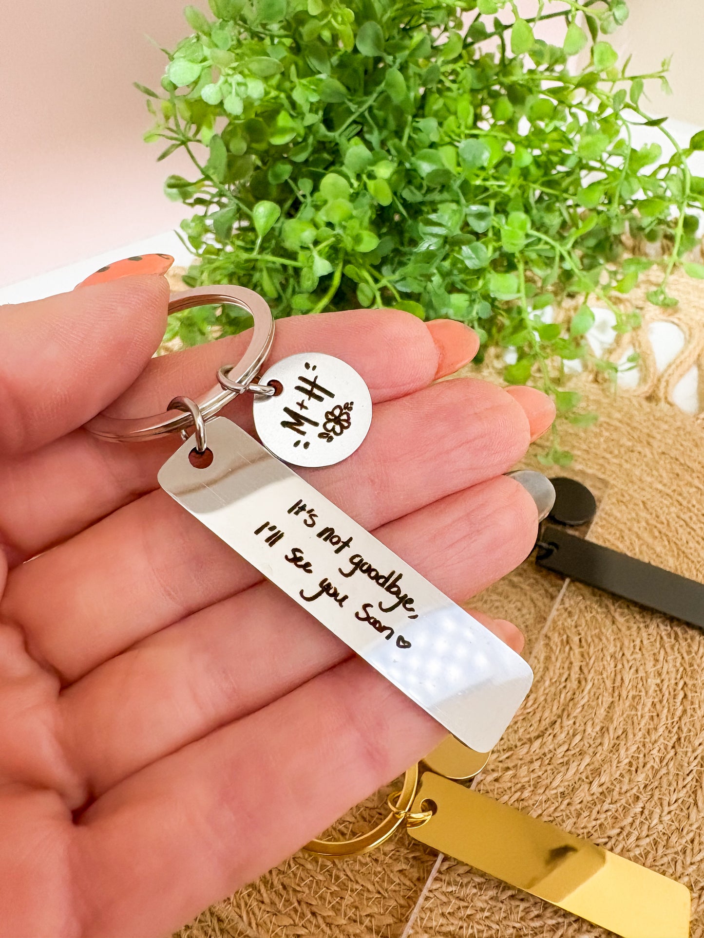 Custom Engraved Stainless Steel Keychain- Personalized Handwriting, Artwork, or Font