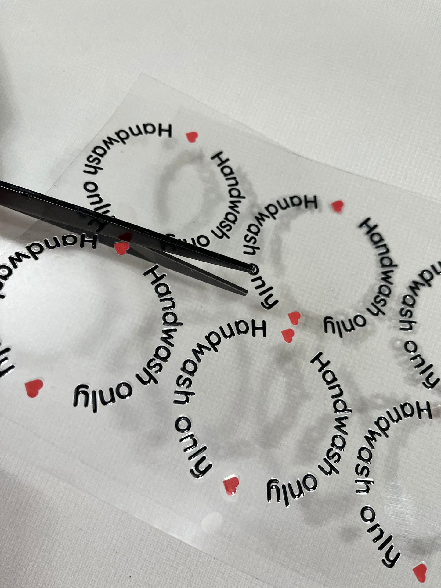 UV DTF Cup Care Stickers - ♥️ With Hearts ♥️ – Hand Wash Only Labels (10–50 Pack)