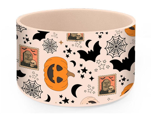 Halloween Tumbler Boot Sleeve - Spooky Ghosts, Bats, Pumpkins & Spiderwebs | Fits 20 oz 30 oz 40 oz water bottle and tumbler