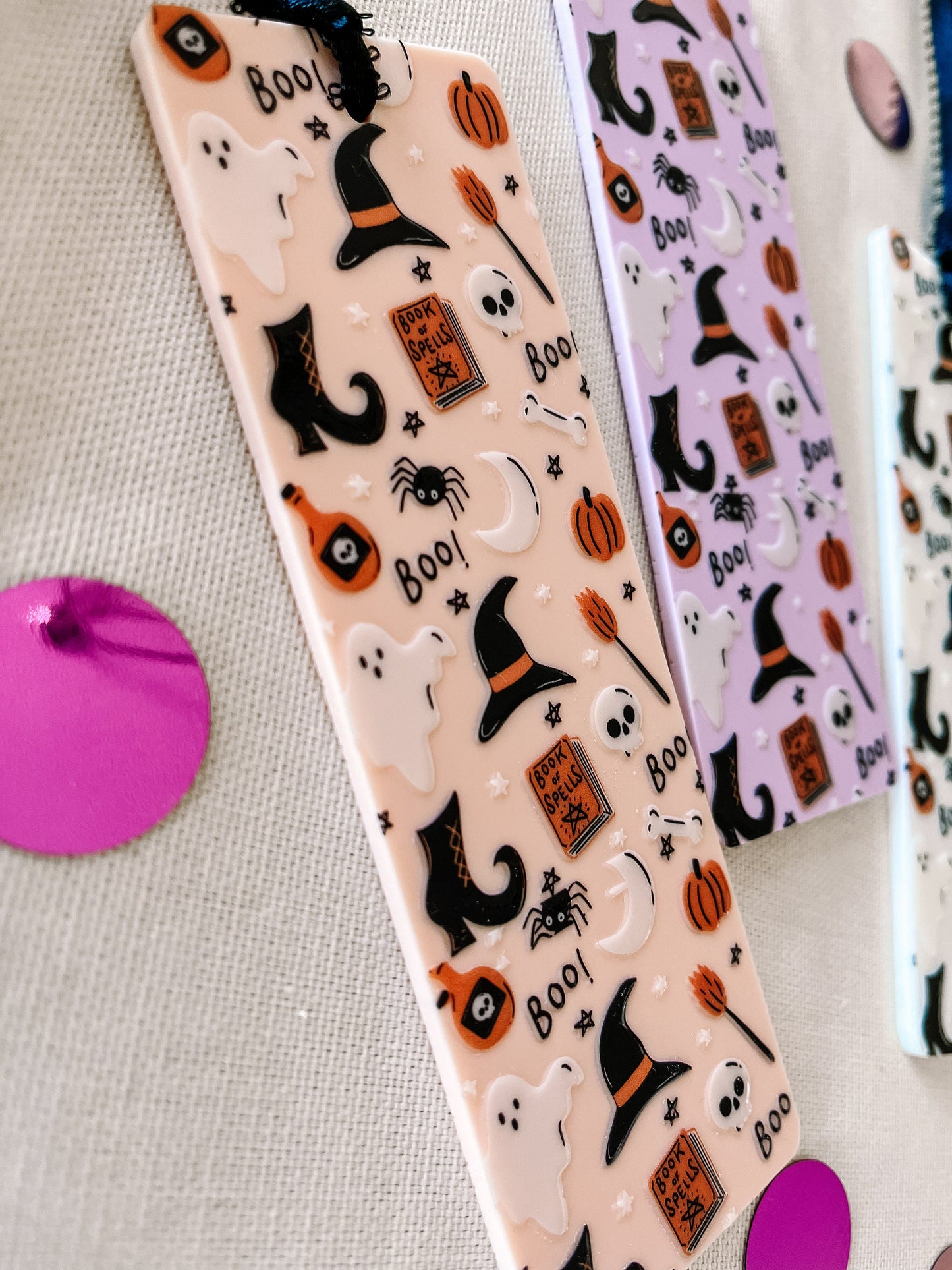 Ghost & Witch Bookmark – Spooky Cute Acrylic Halloween Bookmark