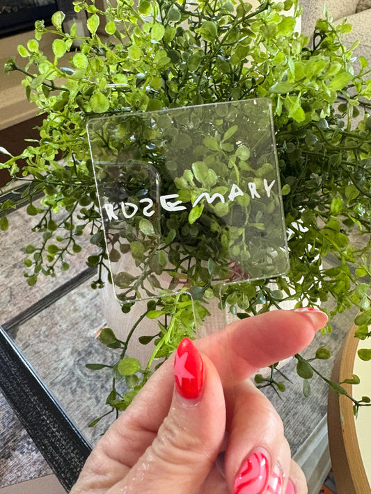 Custom Handwriting Acrylic Plant Stake – Personalized Gift for Mom, Dad, or Grandma