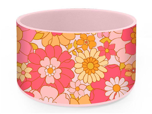 Pink Daisy Retro Floral Tumbler Boot | Flower tumbler boot fits 20 oz 30 oz 40 oz water bottle and tumblers