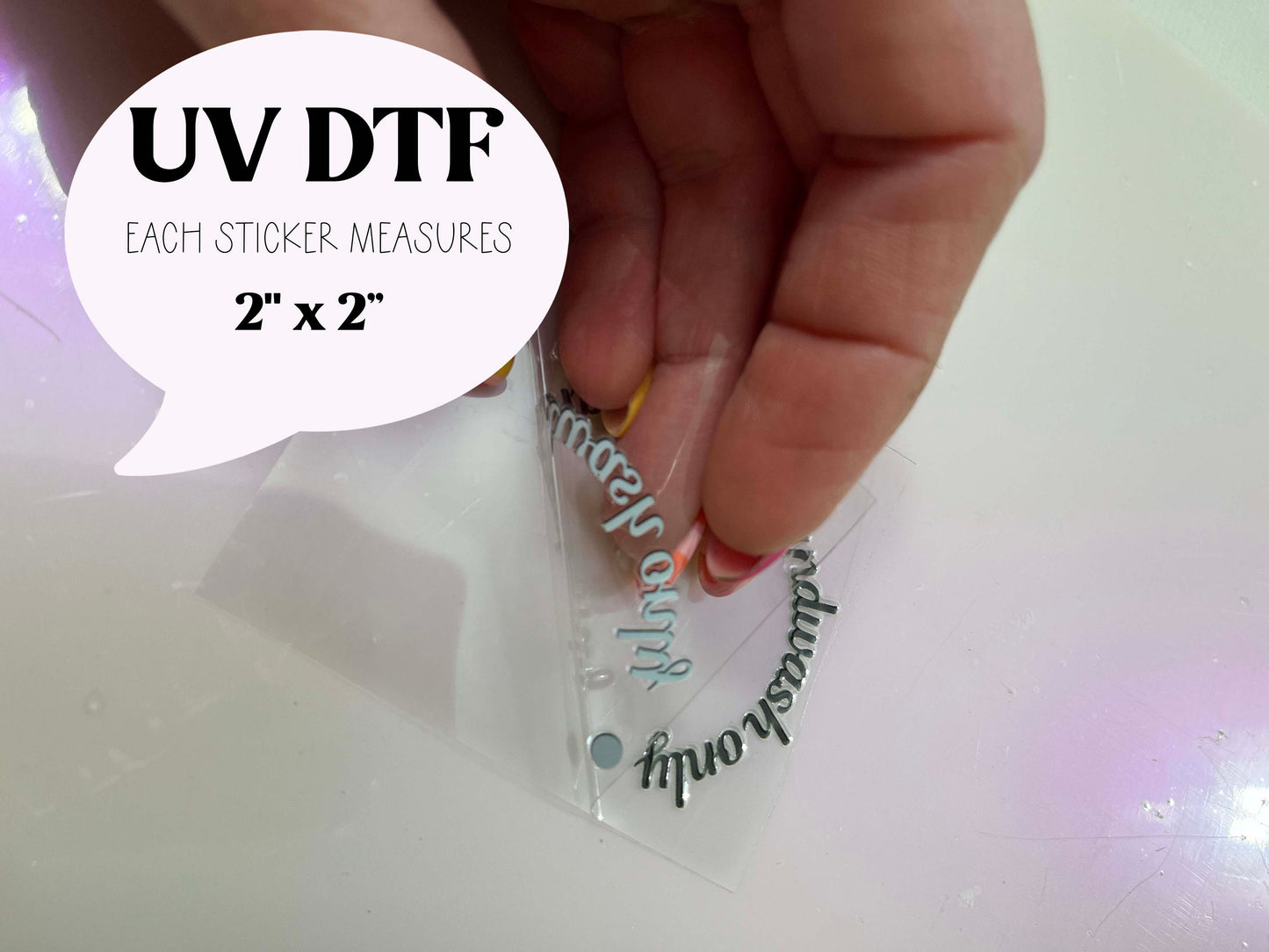 UV DTF Cup Care Stickers – Hand Wash Only Labels (10–50 Pack)