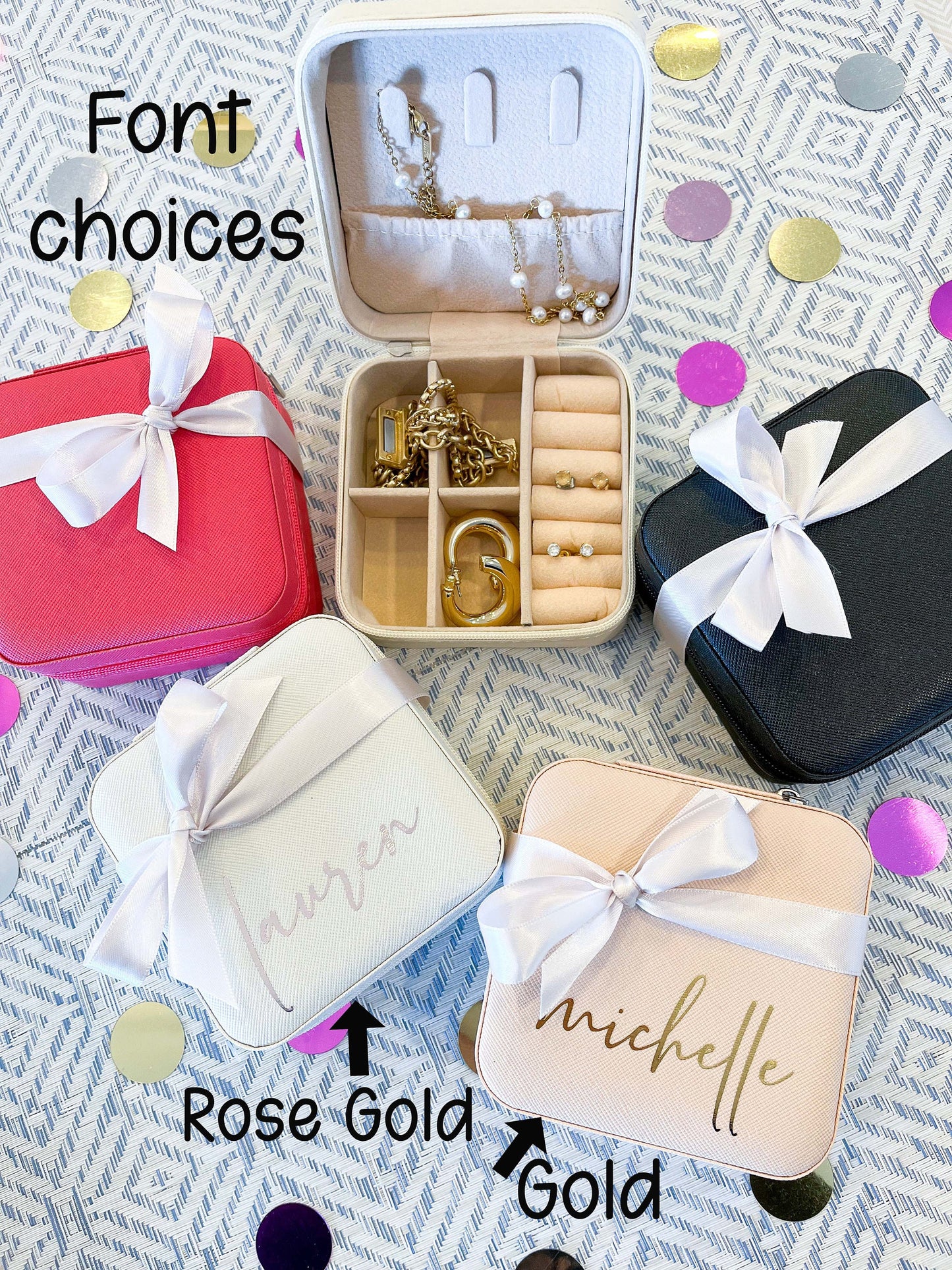 Personalized Travel Jewelry Box – Bridesmaid Gift & Jewelry Organizer