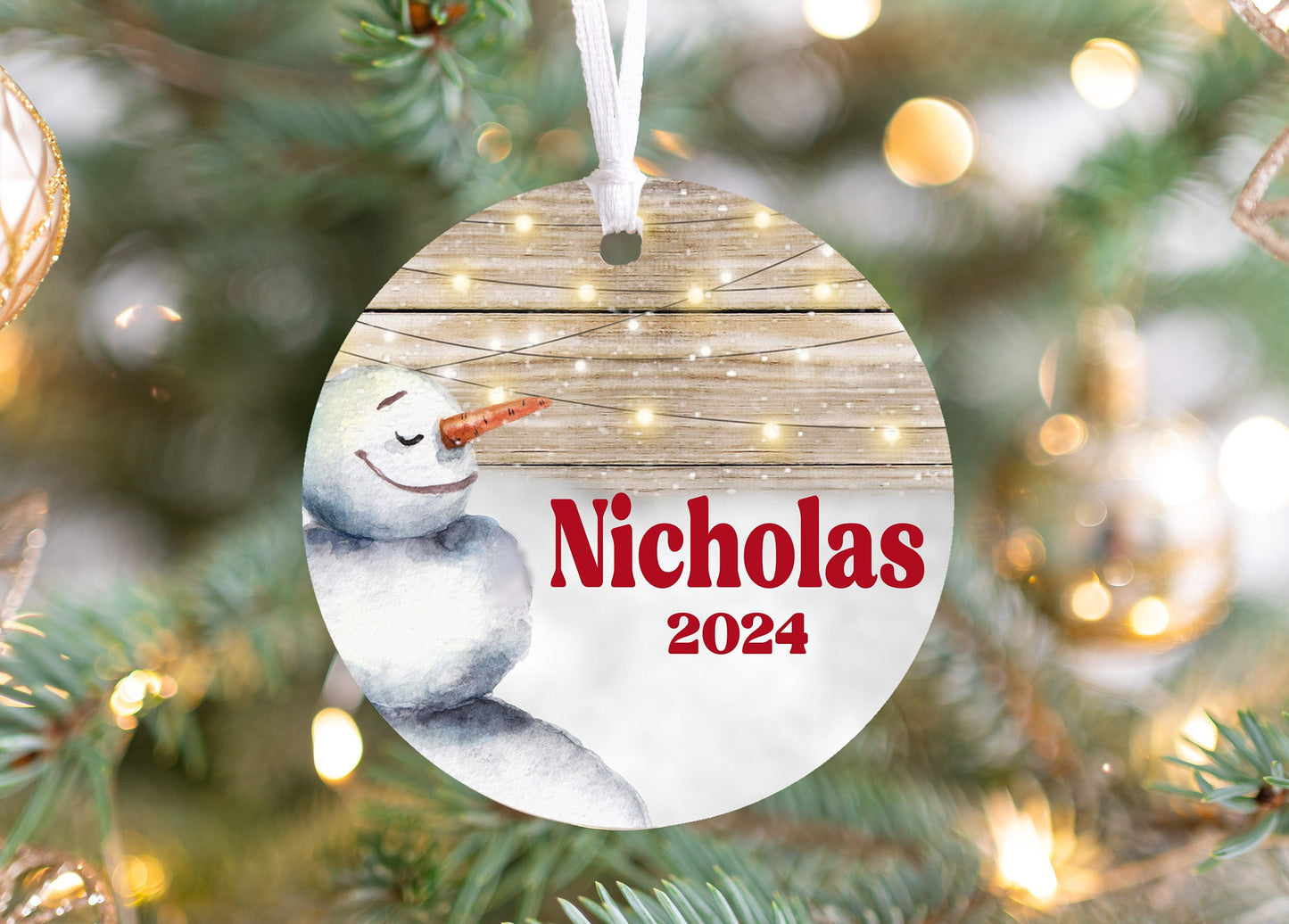 Personalized Snowman Christmas Ornament 2025 – Custom Name for Kids, Boys & Men