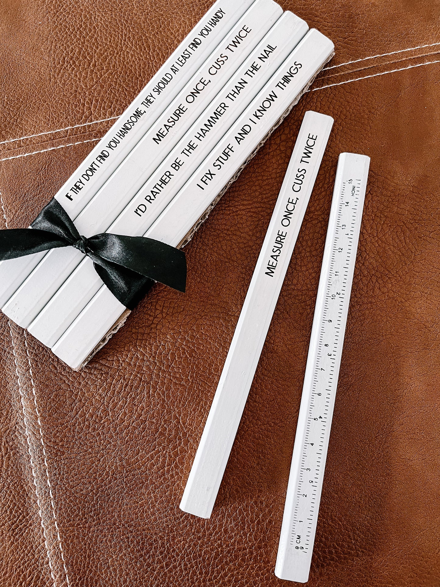 Personalized Carpenter Pencils – Engraved Funny Gift Set for Dad & Handyman
