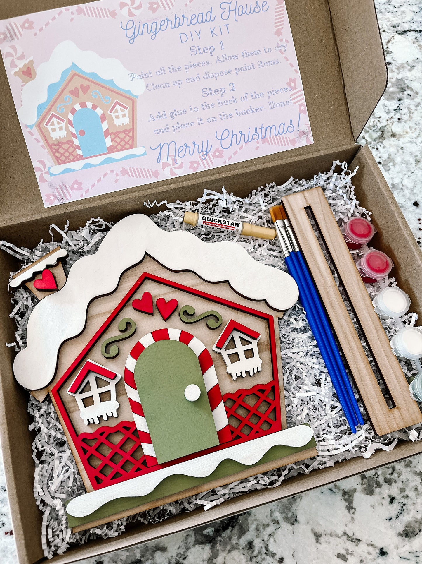 Christmas DIY Gingerbread House Kit – Fun Holiday Craft & Ornament Painting Kit