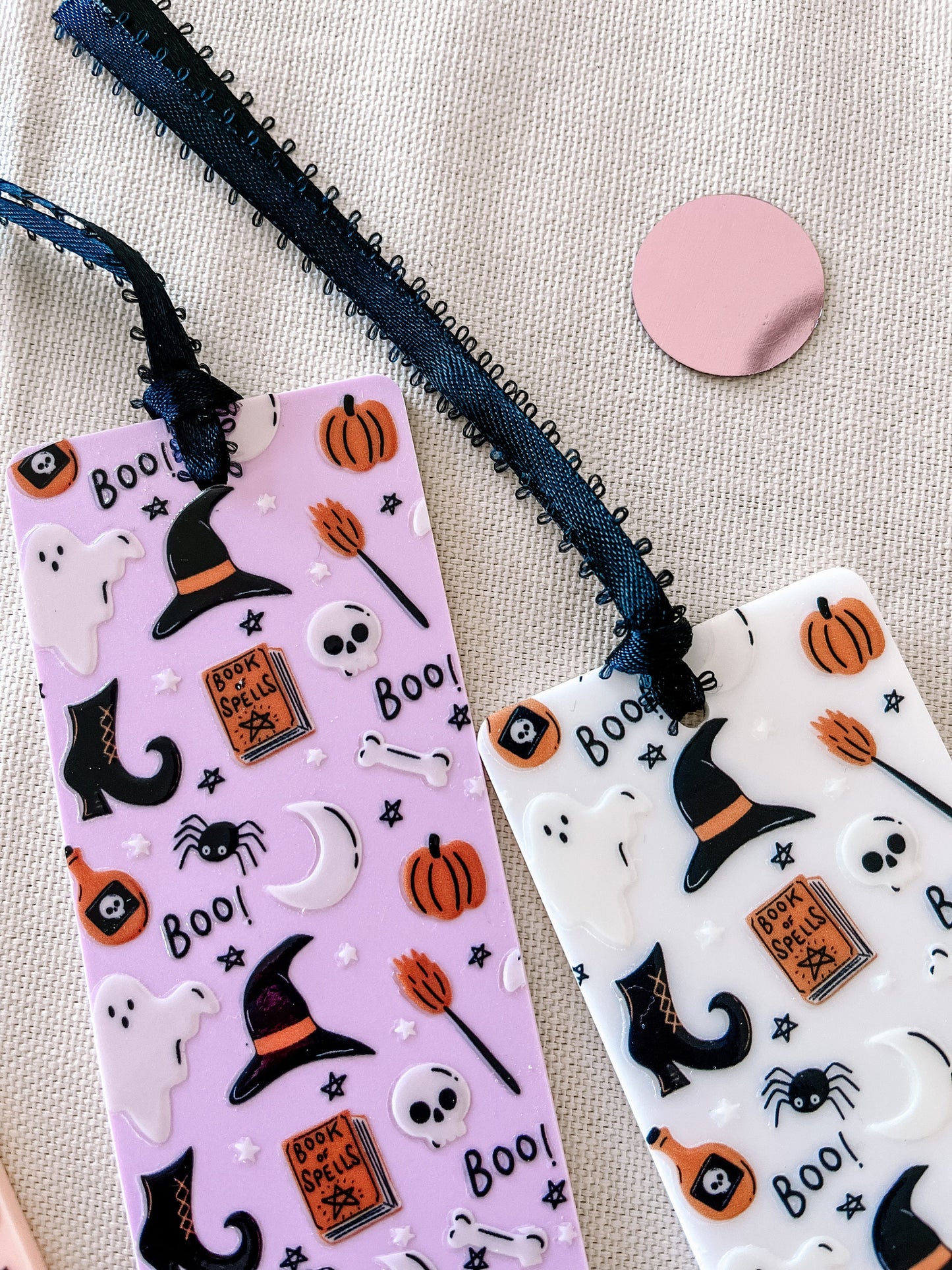 Ghost & Witch Bookmark – Spooky Cute Acrylic Halloween Bookmark