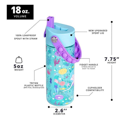 Personalized Kids Water Bottle with Straw – Leakproof Custom Tritan Toddler Cup