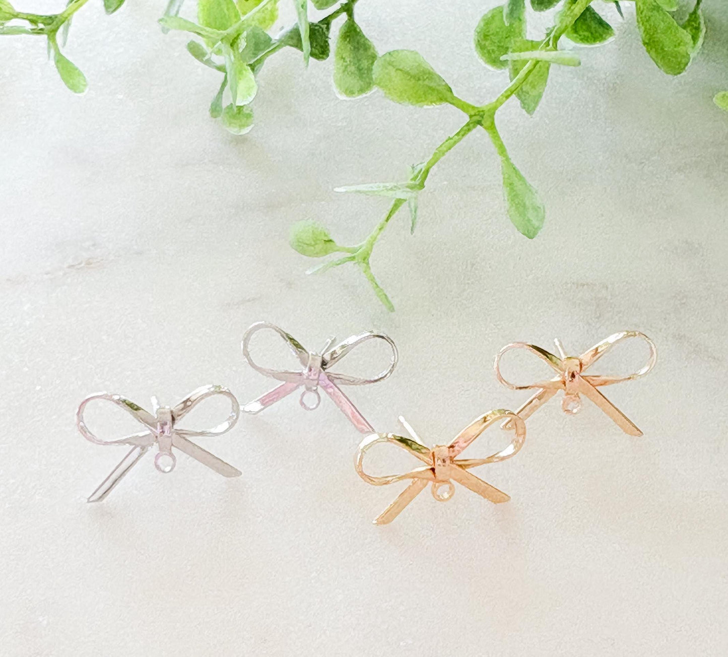 Real Gold Plated Bowknot Earring Studs – Jewelry Making Supplies & DIY Craft Materials