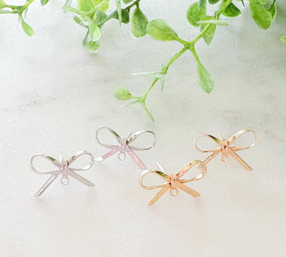 Real Gold Plated Bowknot Earring Studs – Jewelry Making Supplies & DIY Craft Materials