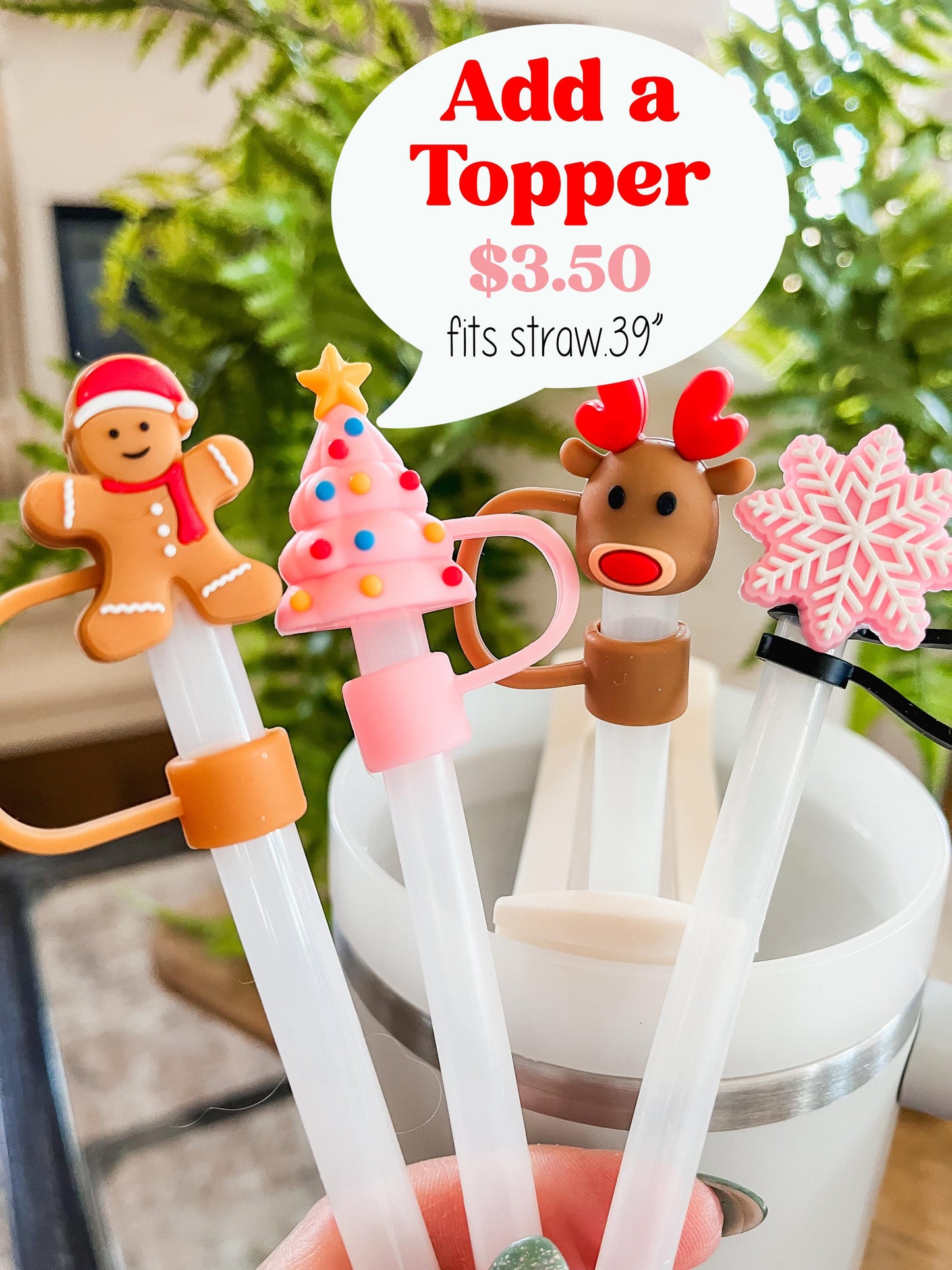 Christmas Tumbler Boot Sleeve - Pink gingerbread | fits 20 oz 30 oz 40 oz water bottle and tumbler