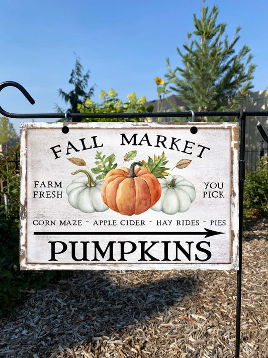 Fall Market Sign – Outdoor & Porch Fall Decorations
