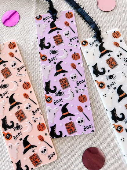 Ghost & Witch Bookmark – Spooky Cute Acrylic Halloween Bookmark