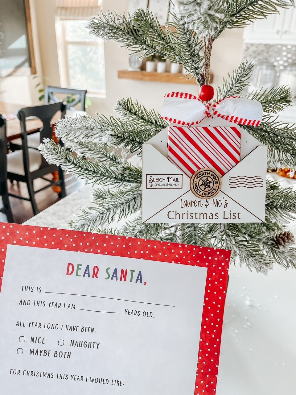 Personalized Dear Santa Christmas List Ornament for Kids – Custom Santa Ornament 2025