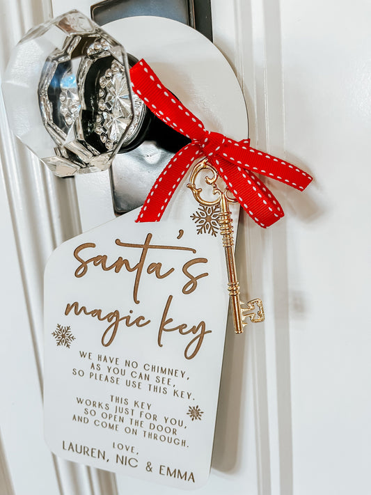 Personalized Santa’s Magic Key Door Hanger – Christmas Gift for Kids & Homes Without Chimneys