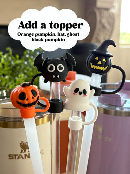 Halloween Tumbler Boot Sleeve - Spooky Ghosts, Bats, Pumpkins & Spiderwebs | Fits 20 oz 30 oz 40 oz water bottle and tumbler