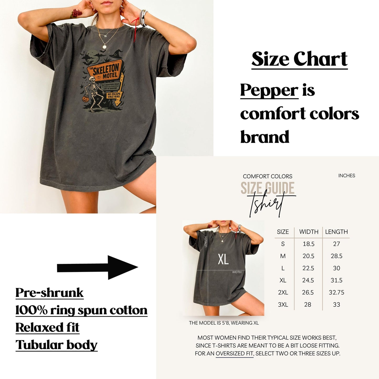 Skeleton Motel Halloween Shirt - Retro Graphic Tee for Spooky Season