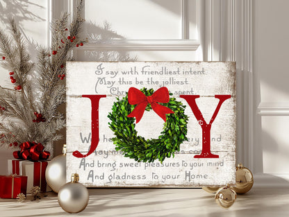 Rustic Metal Christmas Sign – Joy to the World Farmhouse Wall Art for Indoor & Outdoor Decor