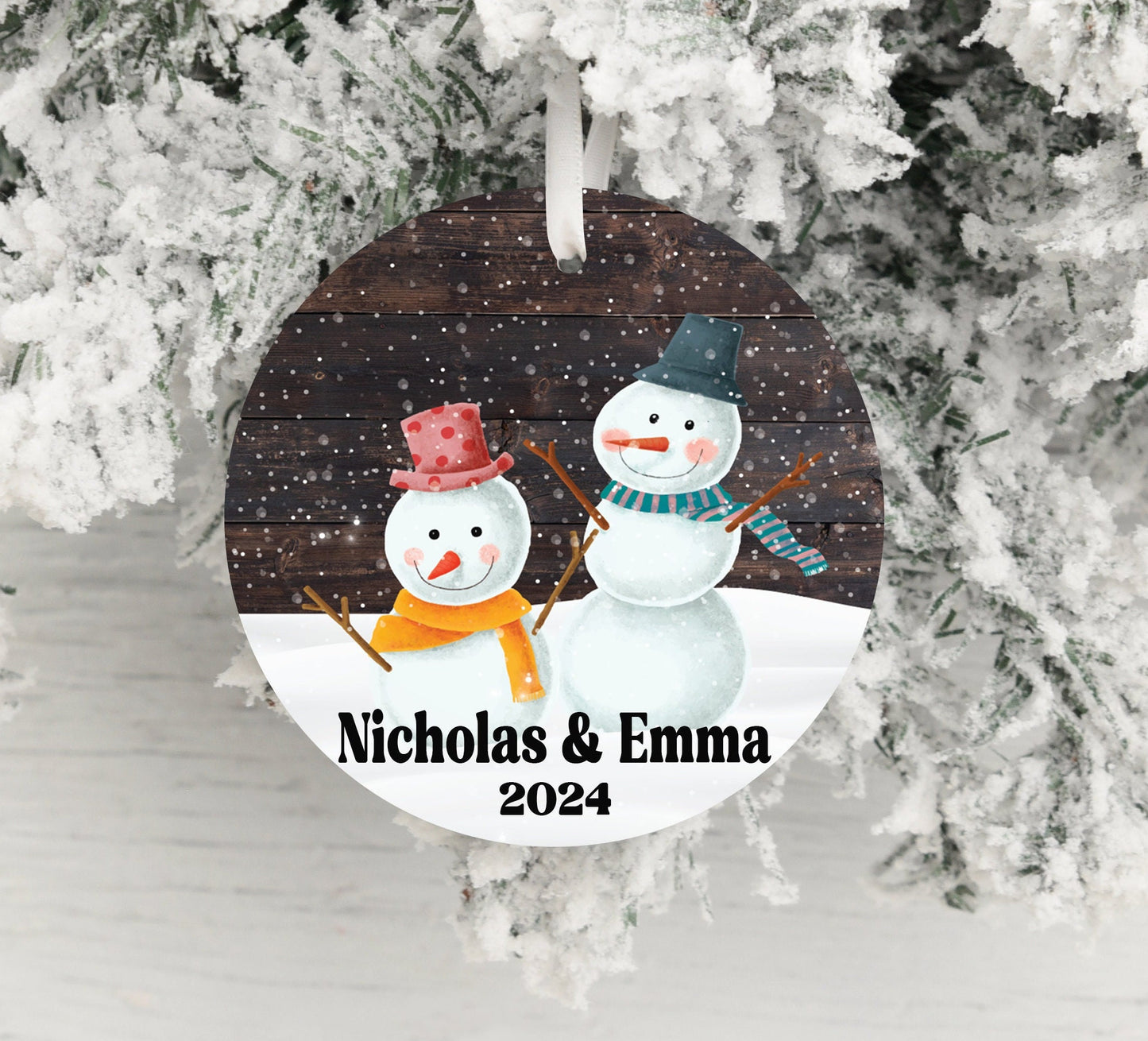 Personalized Snowman Christmas Ornament 2025 – Custom Name & Year for Kids and Adults