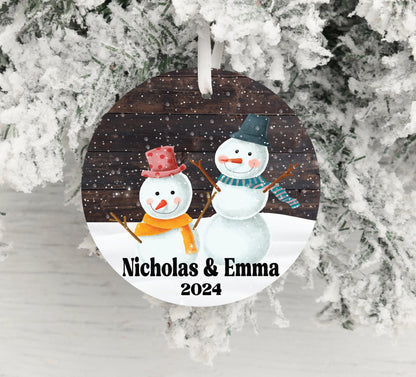 Personalized Snowman Christmas Ornament 2025 – Custom Name & Year for Kids and Adults