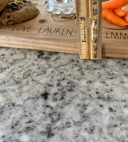 Custom Santa Tray – Personalized Wooden Cookies for Santa Plate with Engraved Design