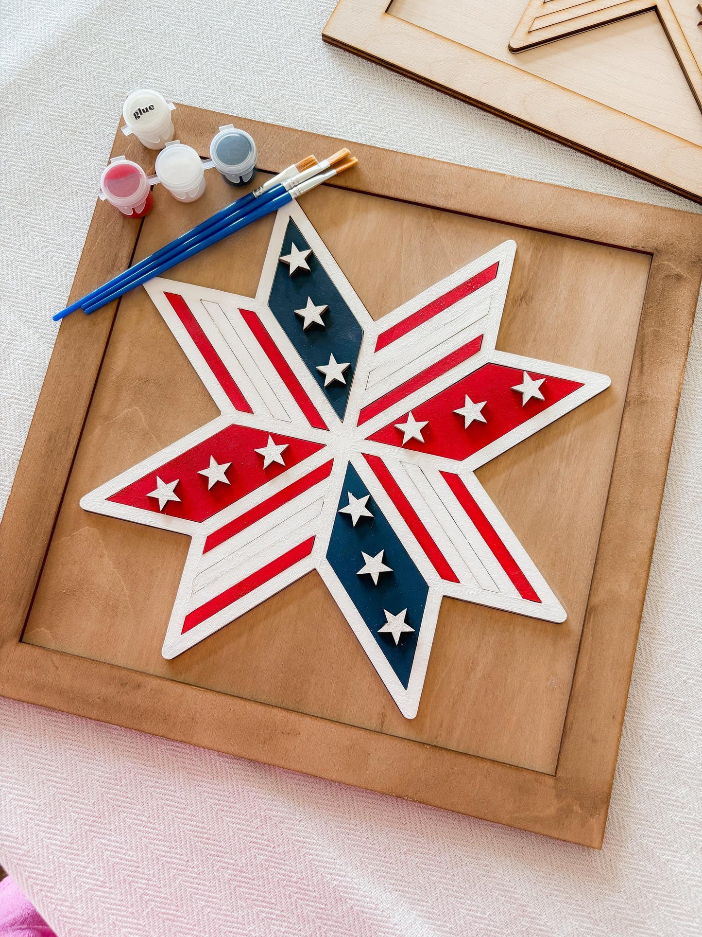 Framed 4th of July DIY Paint Kit – Patriotic Star Decorations, DIY Patriotic Craft, America Decor