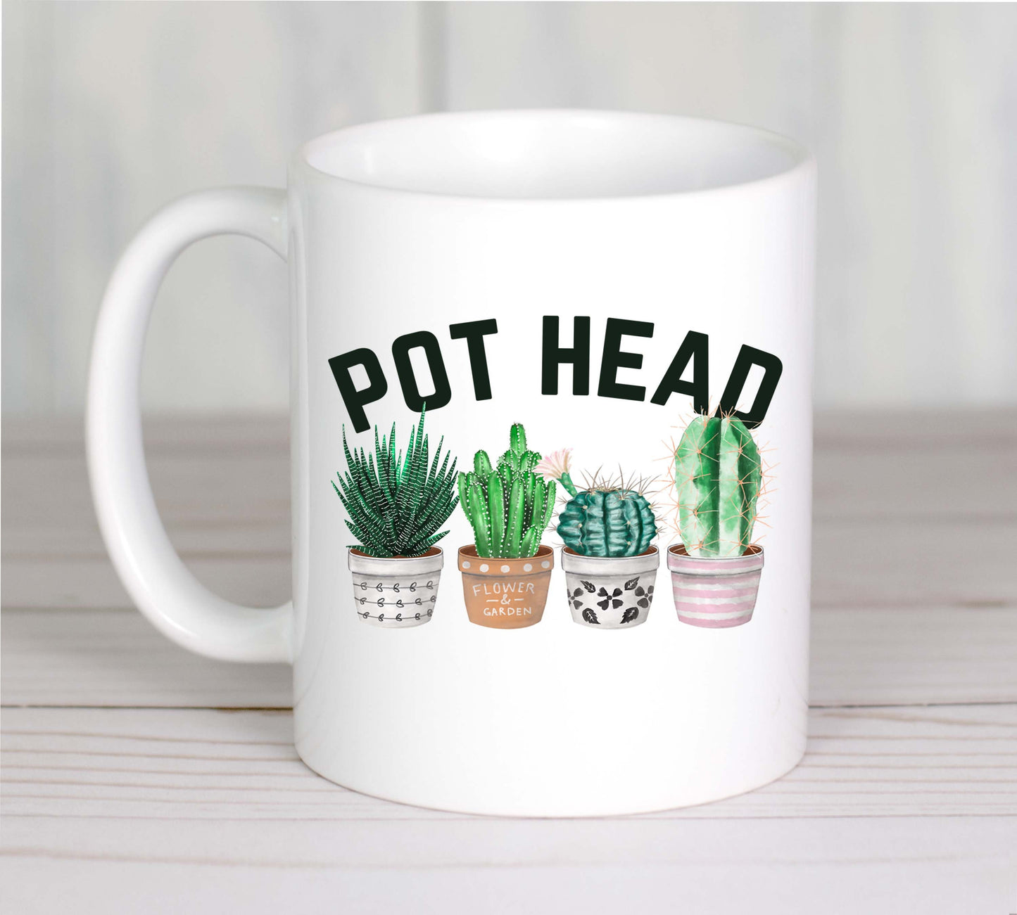 Pot Head Coffee Mug – Funny Plant Lover Gift for Women & Men