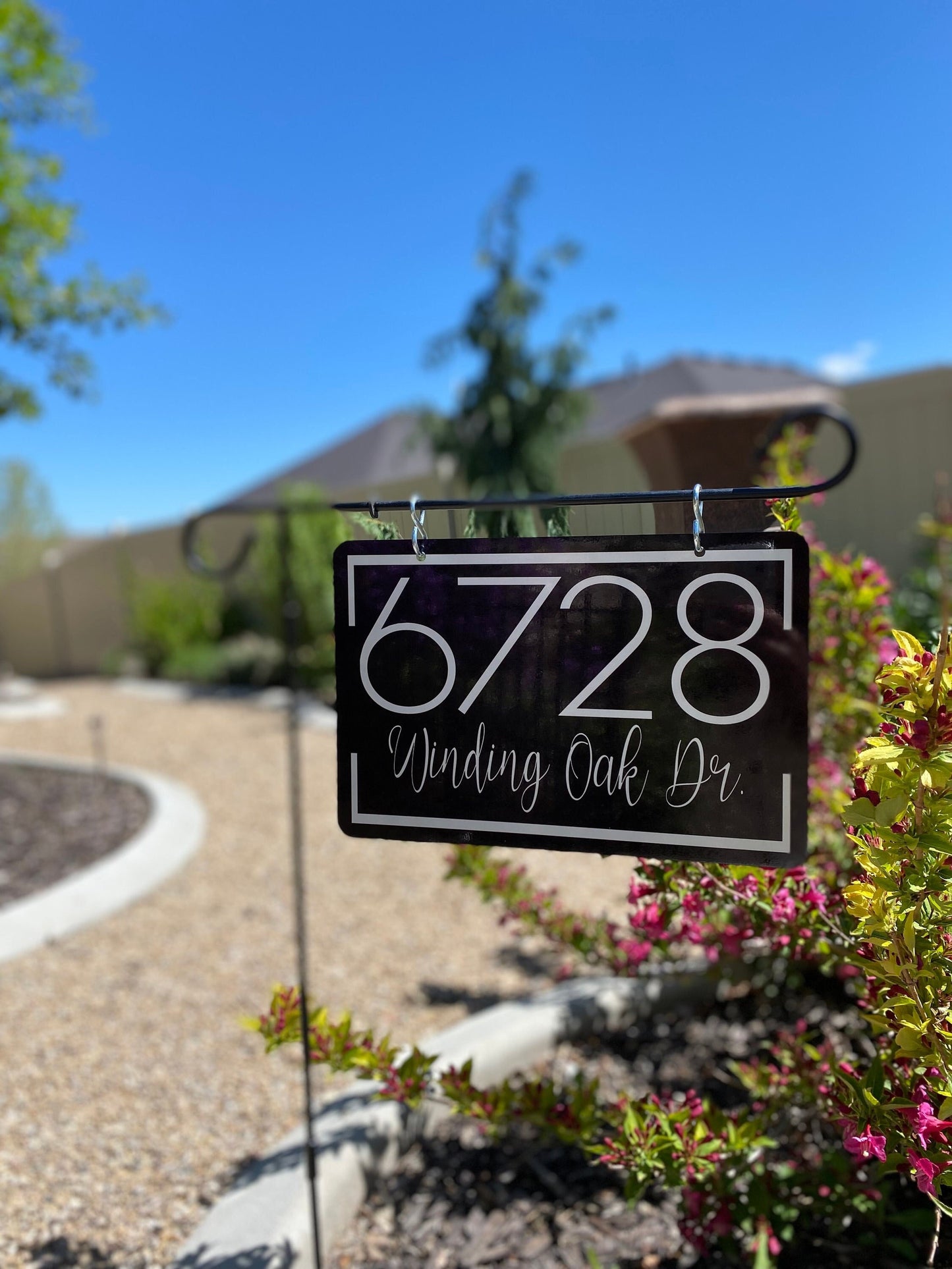 Aluminum Metal Address Sign – House Number & Yard Sign, Lamp Post, Mailbox