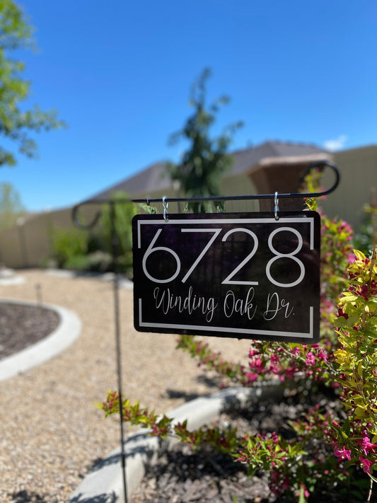 Aluminum Metal Address Sign – House Number & Yard Sign, Lamp Post, Mailbox