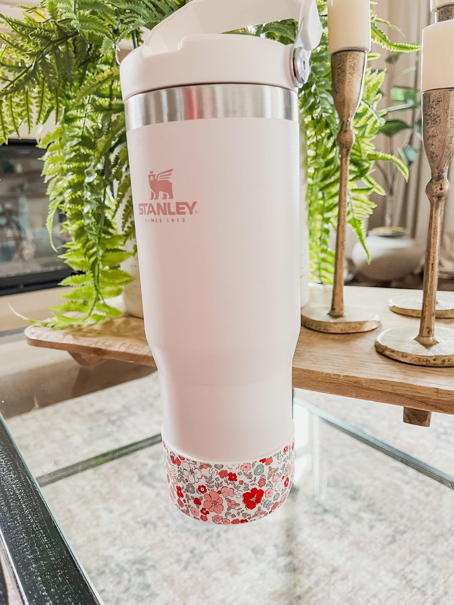 Floral Tumbler Boot | Flower silicone boot, fits 20 oz 30 oz 40 oz water bottle and tumblers