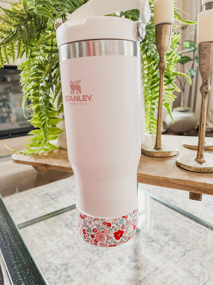 Floral Tumbler Boot | Flower silicone boot, fits 20 oz 30 oz 40 oz water bottle and tumblers